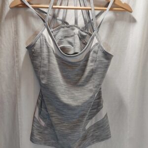 WHITE House Black Market Shelf Bra Multi-Strap Athletic Top, Small